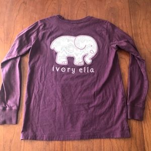 Ivory Ella Purple Elephant Long Sleeve shirt